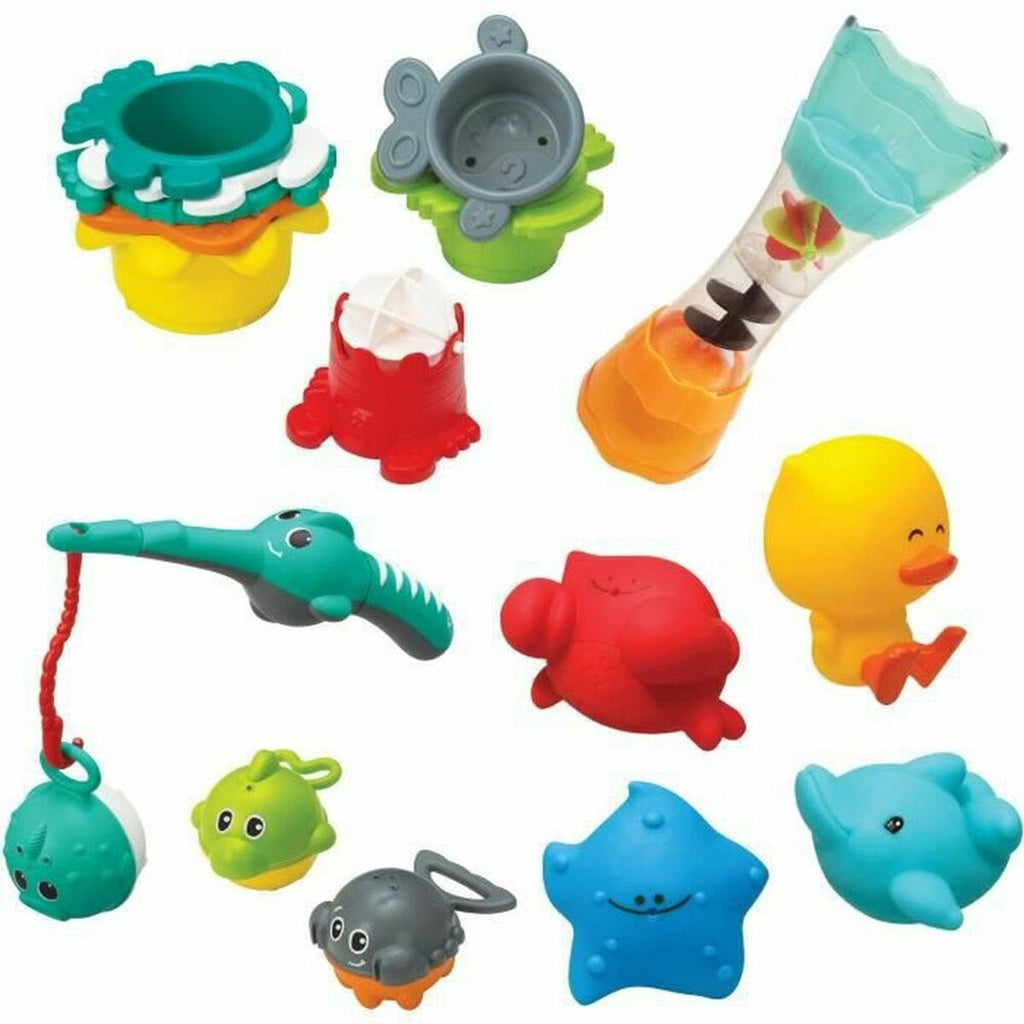 Set de baño acuático de 17 piezas, plástico naranja