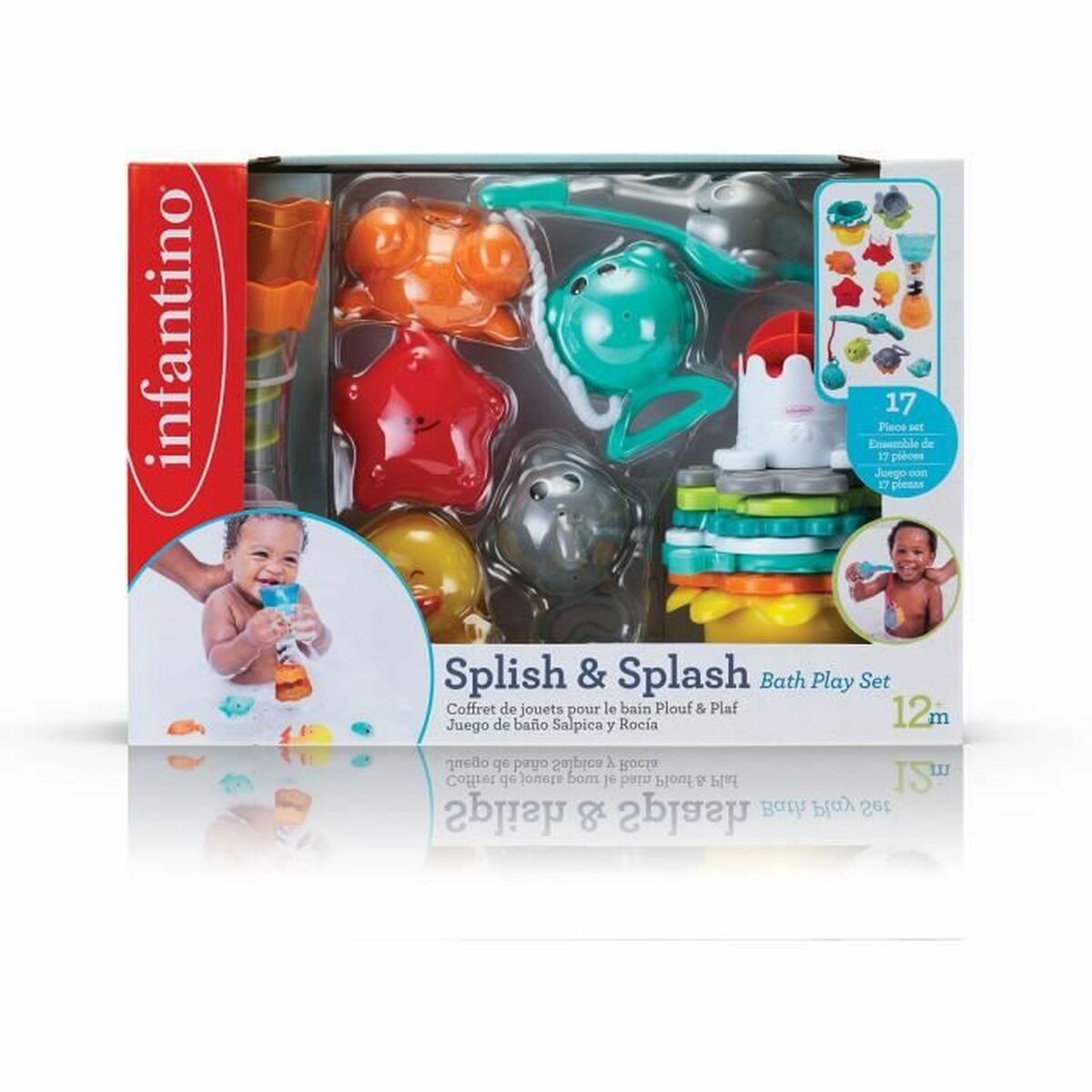 Set de baño acuático de 17 piezas, plástico naranja — imagen 2