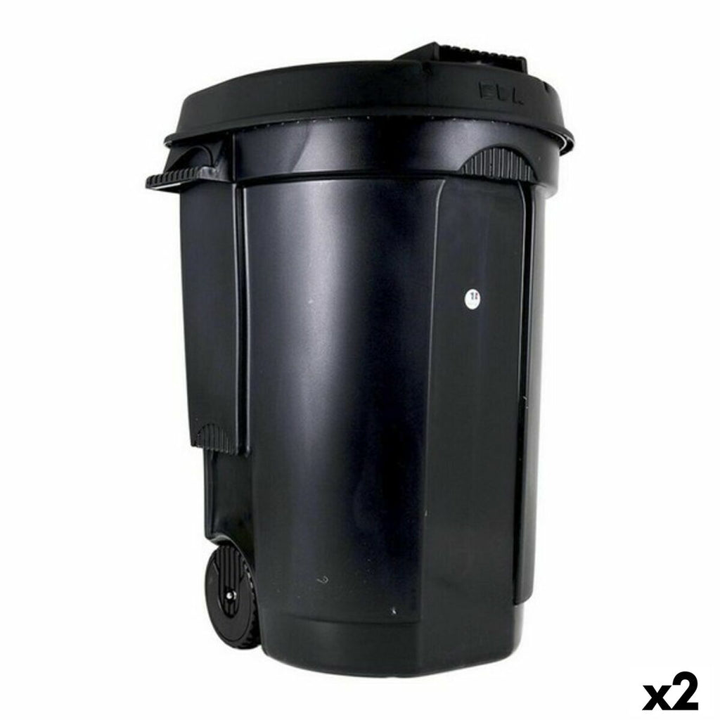 Cubo para basura de 110 L con ruedas, PVC