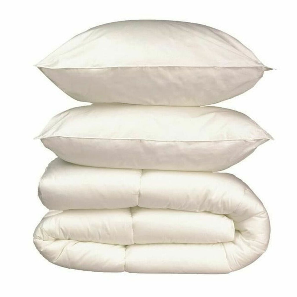 Edredón blanco cálido 400 g/m² con almohada, 240 x 260 cm