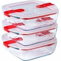 Set de 3 recipientes Pyrex de vidrio, 1 L, aptos para microondas