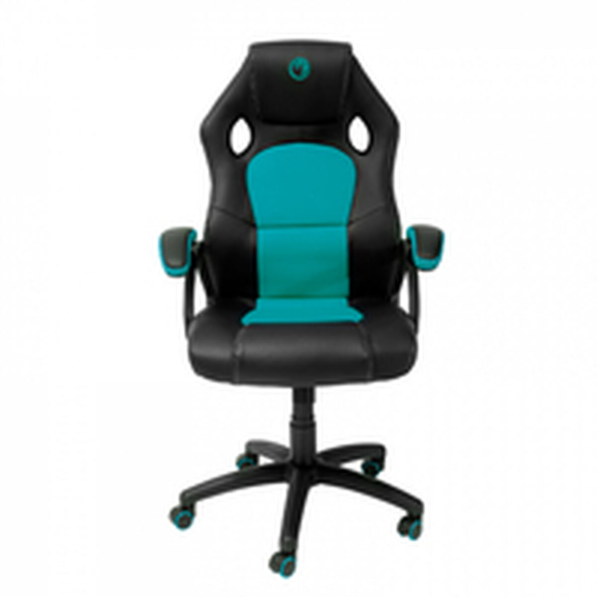 Silla gaming con base de 5 ruedas, azul y negro — imagen 5