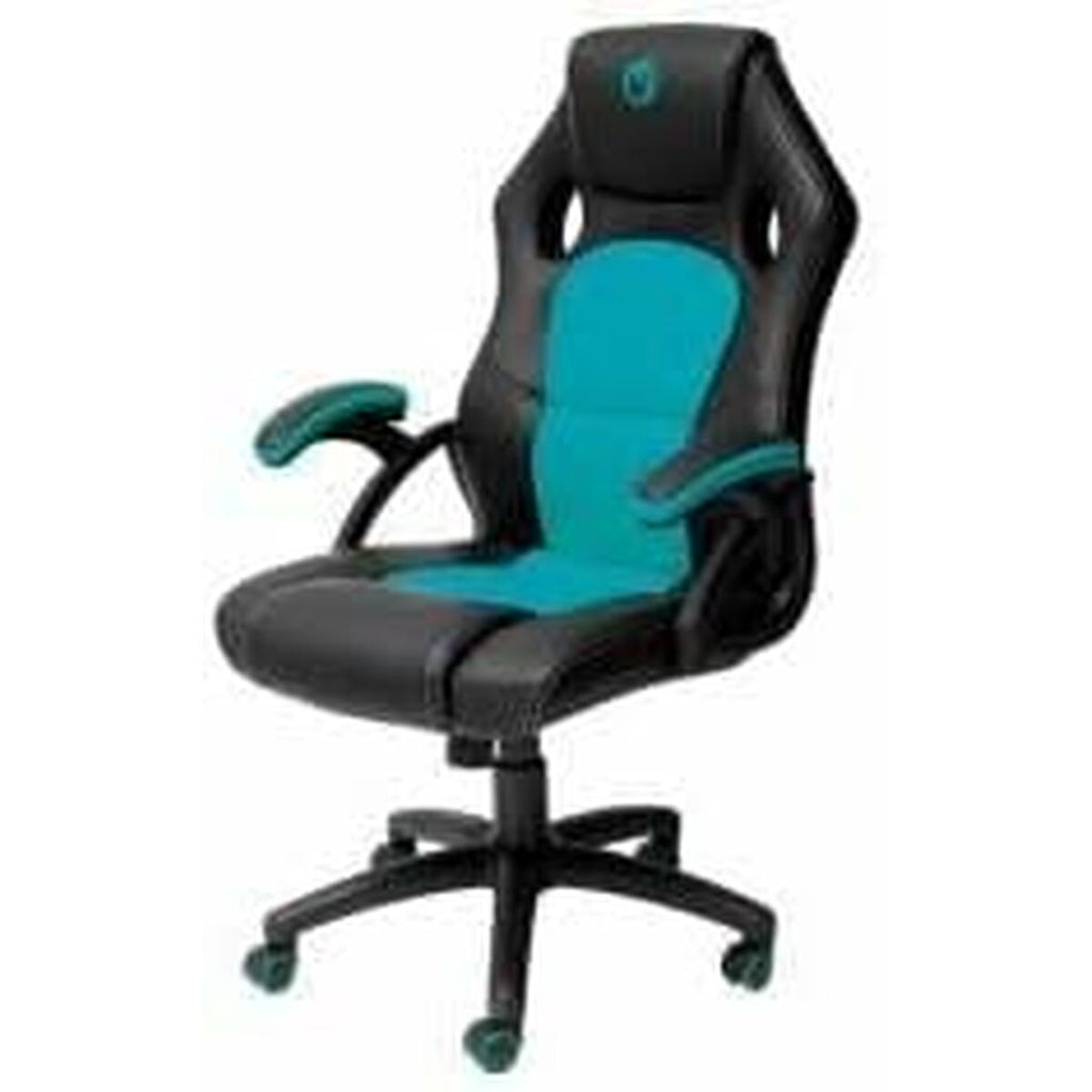 Silla gaming con base de 5 ruedas, azul y negro — imagen 6