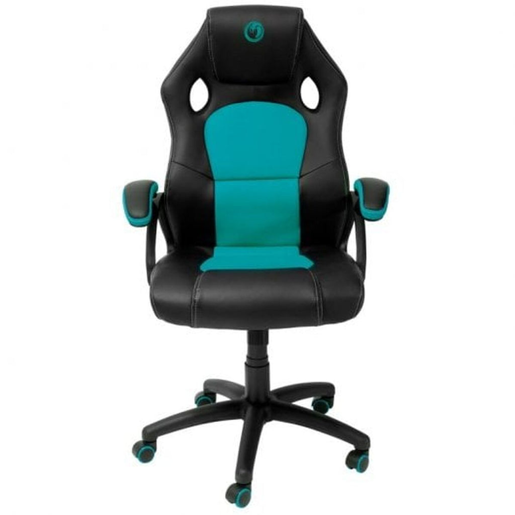 Silla gaming con base de 5 ruedas, azul y negro — imagen 8