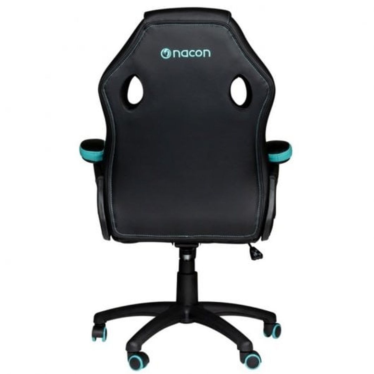 Silla gaming con base de 5 ruedas, azul y negro — imagen 9