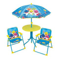 Conjunto de mesa y sillas infantil con sombrilla