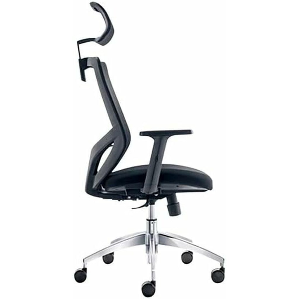 Silla de oficina negra reclinable con ruedas — imagen 2