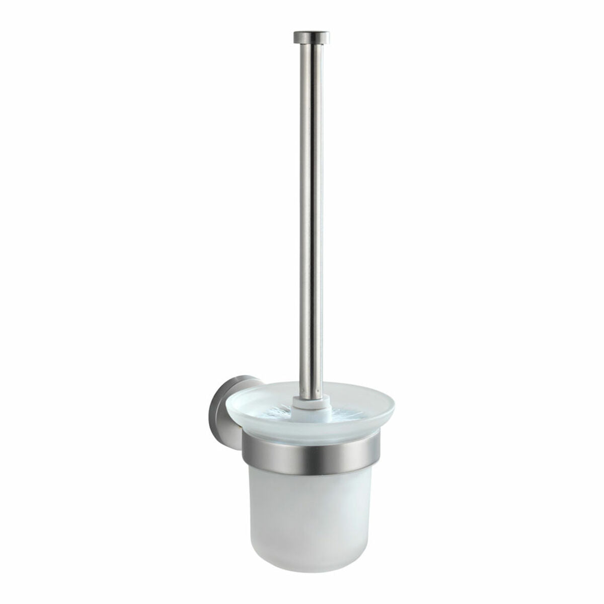 Portaescobillas de pared en acero inoxidable, blanco, 35 cm