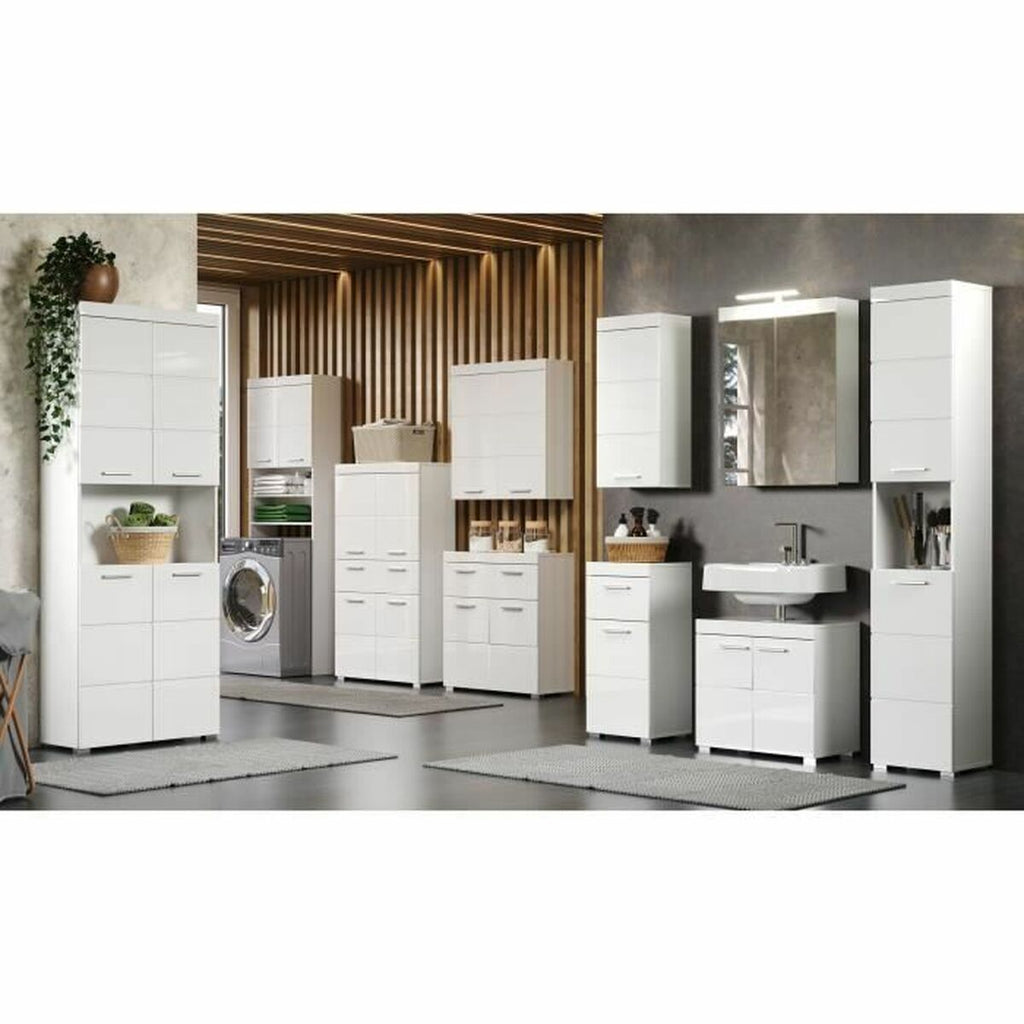 Estantería de baño blanca de aglomerado, 37 x 77 x 23 cm — imagen 4