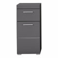 Mueble auxiliar gris con puerta y cajón, 37 x 31 x 79 cm