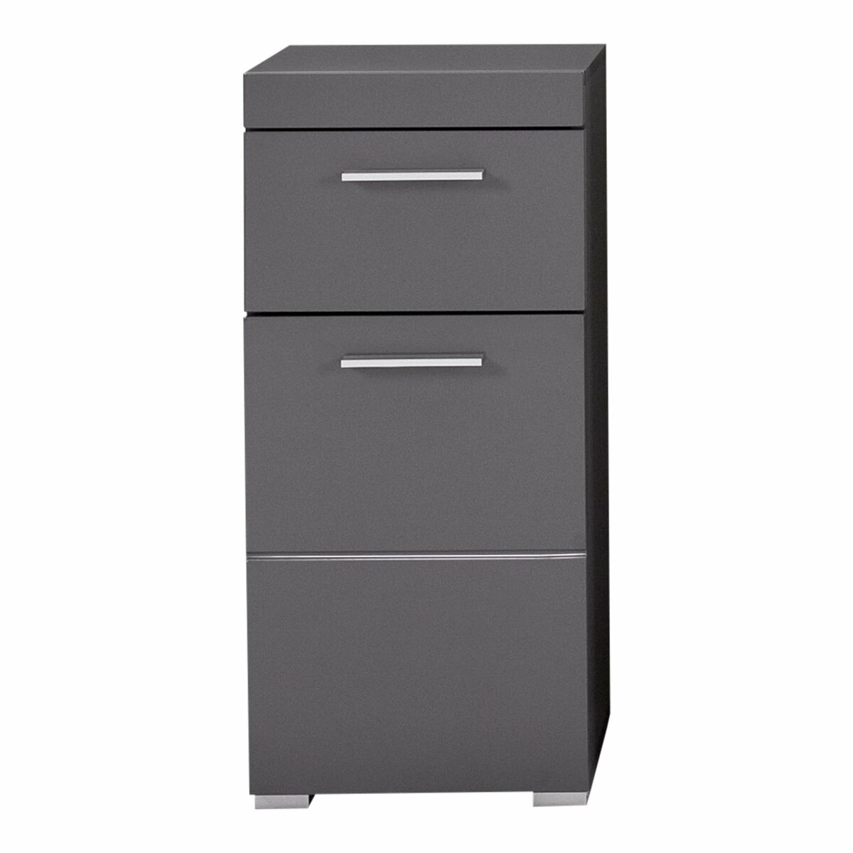 Mueble auxiliar gris con puerta y cajón, 37 x 31 x 79 cm