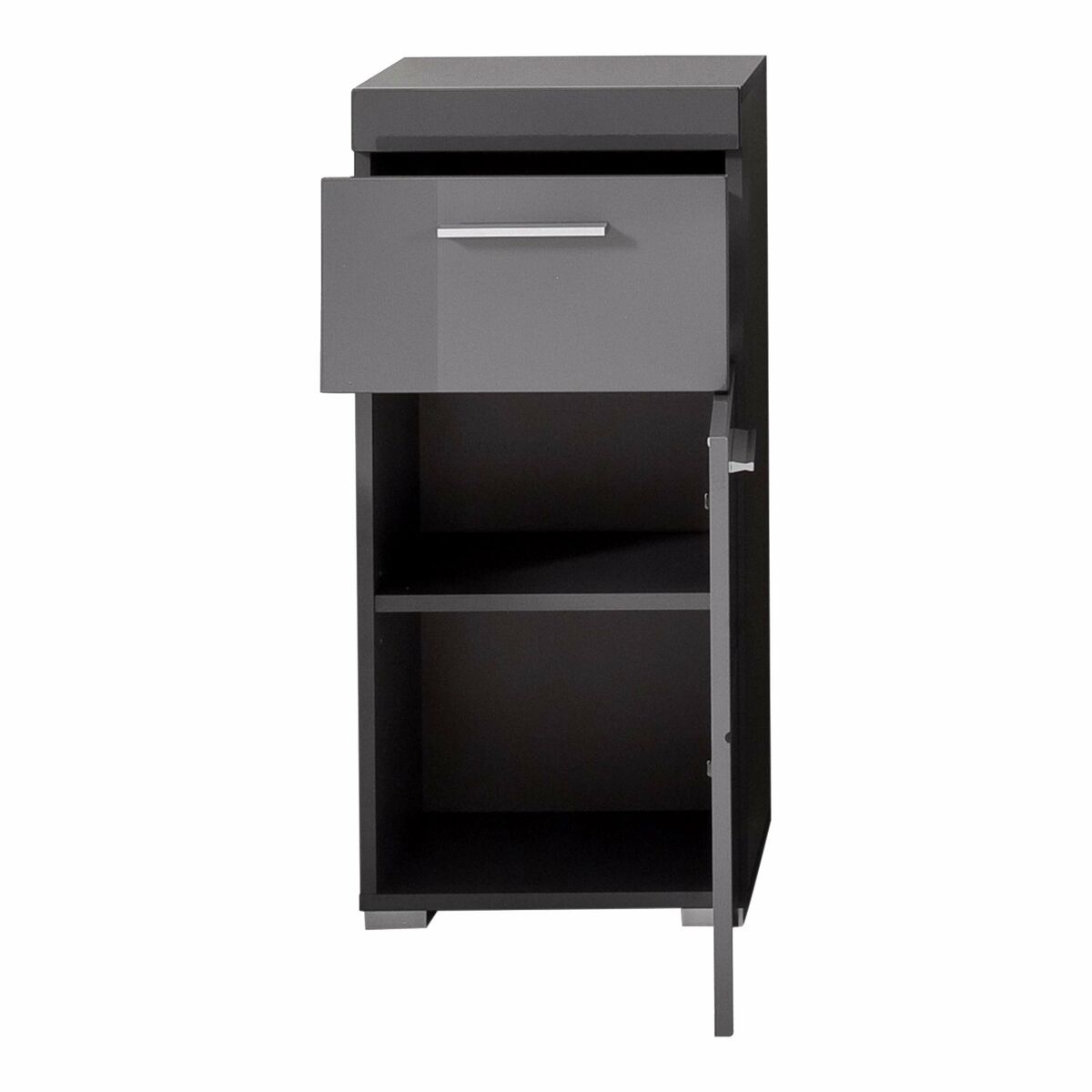 Mueble auxiliar gris con puerta y cajón, 37 x 31 x 79 cm — imagen 3