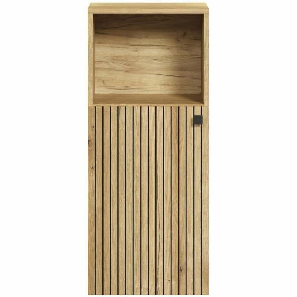 Mueble auxiliar marrón roble, madera y plástico, 40 x 95 x 31 cm