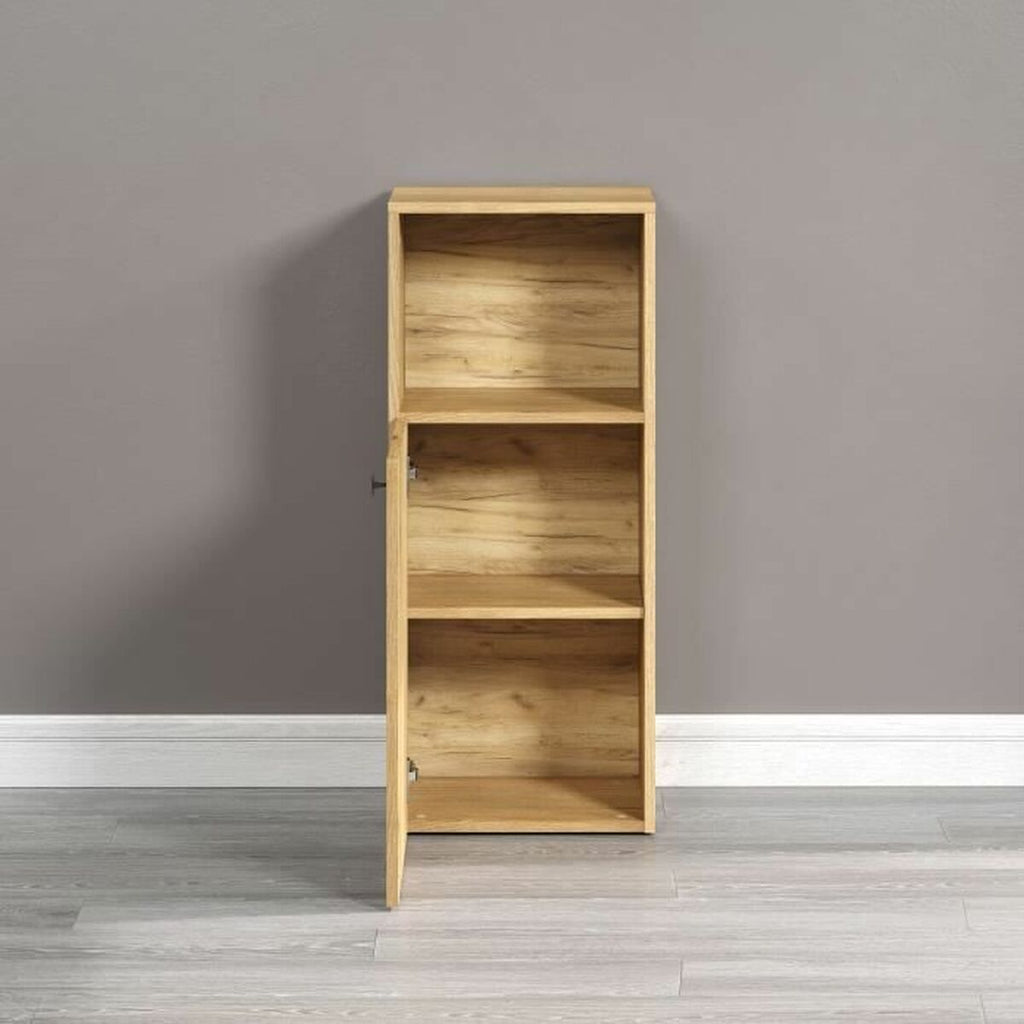 Mueble auxiliar marrón roble, madera y plástico, 40 x 95 x 31 cm — imagen 3