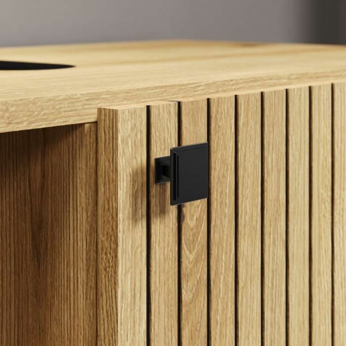 Mueble auxiliar marrón roble, madera y plástico, 40 x 95 x 31 cm — imagen 4