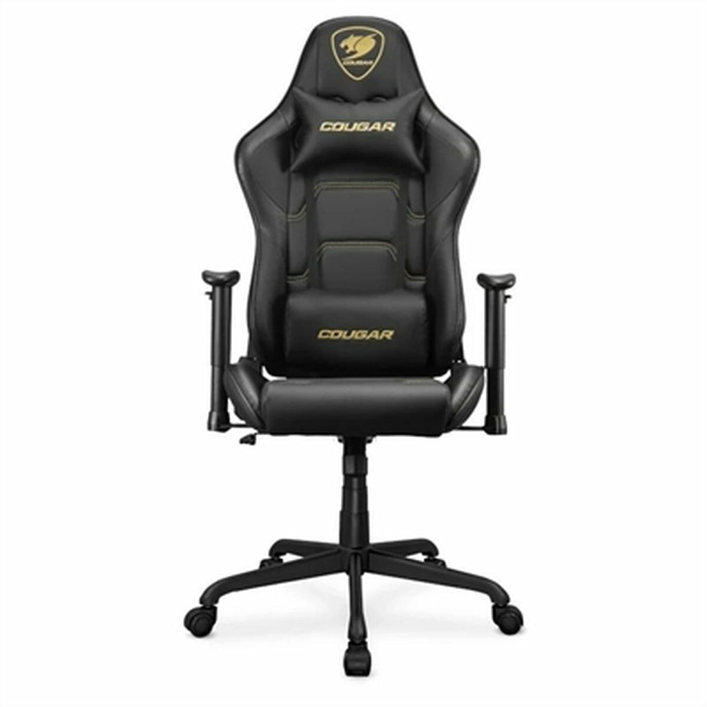 Silla gaming reclinable con antivuelco, oro y negro