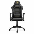 Silla gaming reclinable con antivuelco, oro y negro