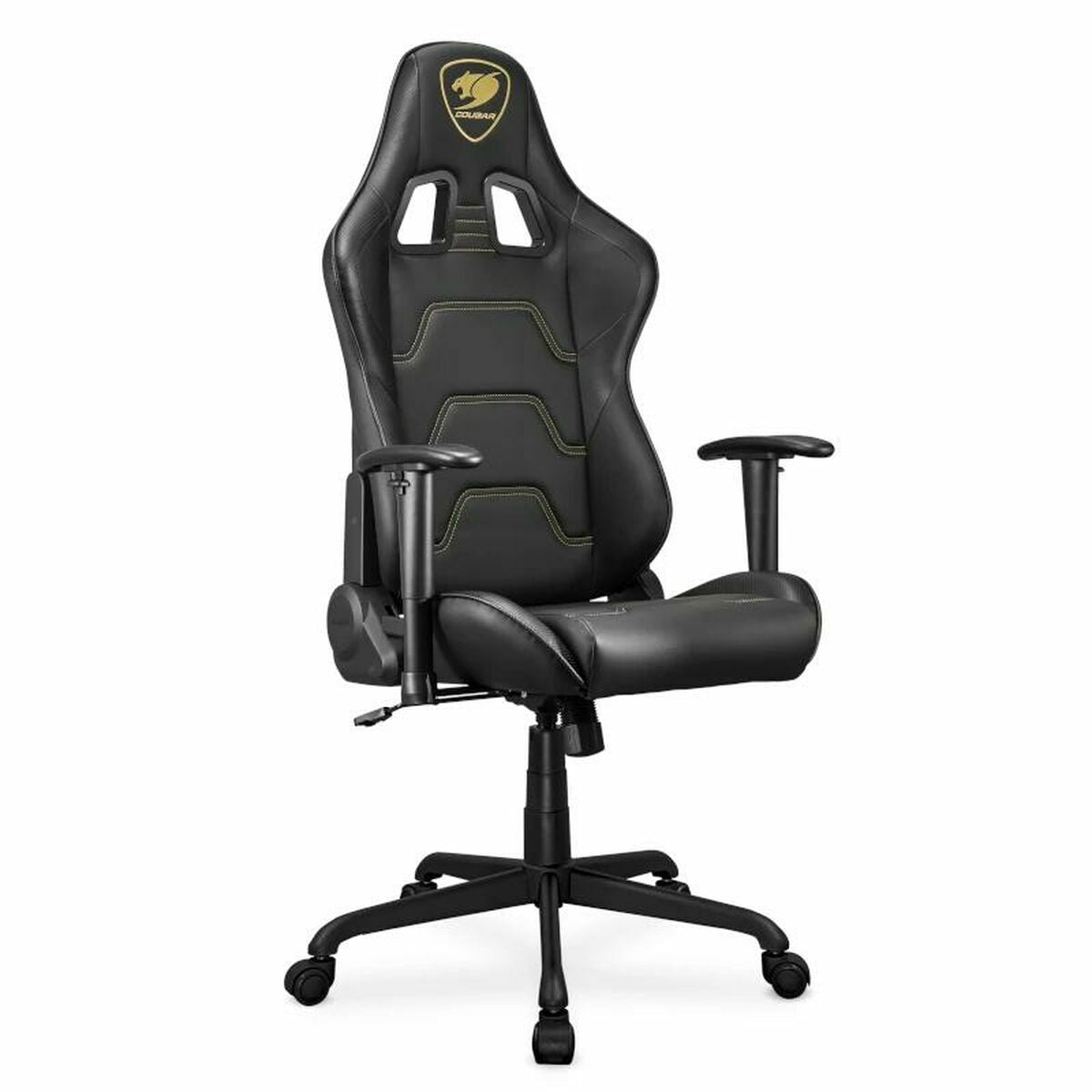 Silla gaming reclinable con antivuelco, oro y negro — imagen 2