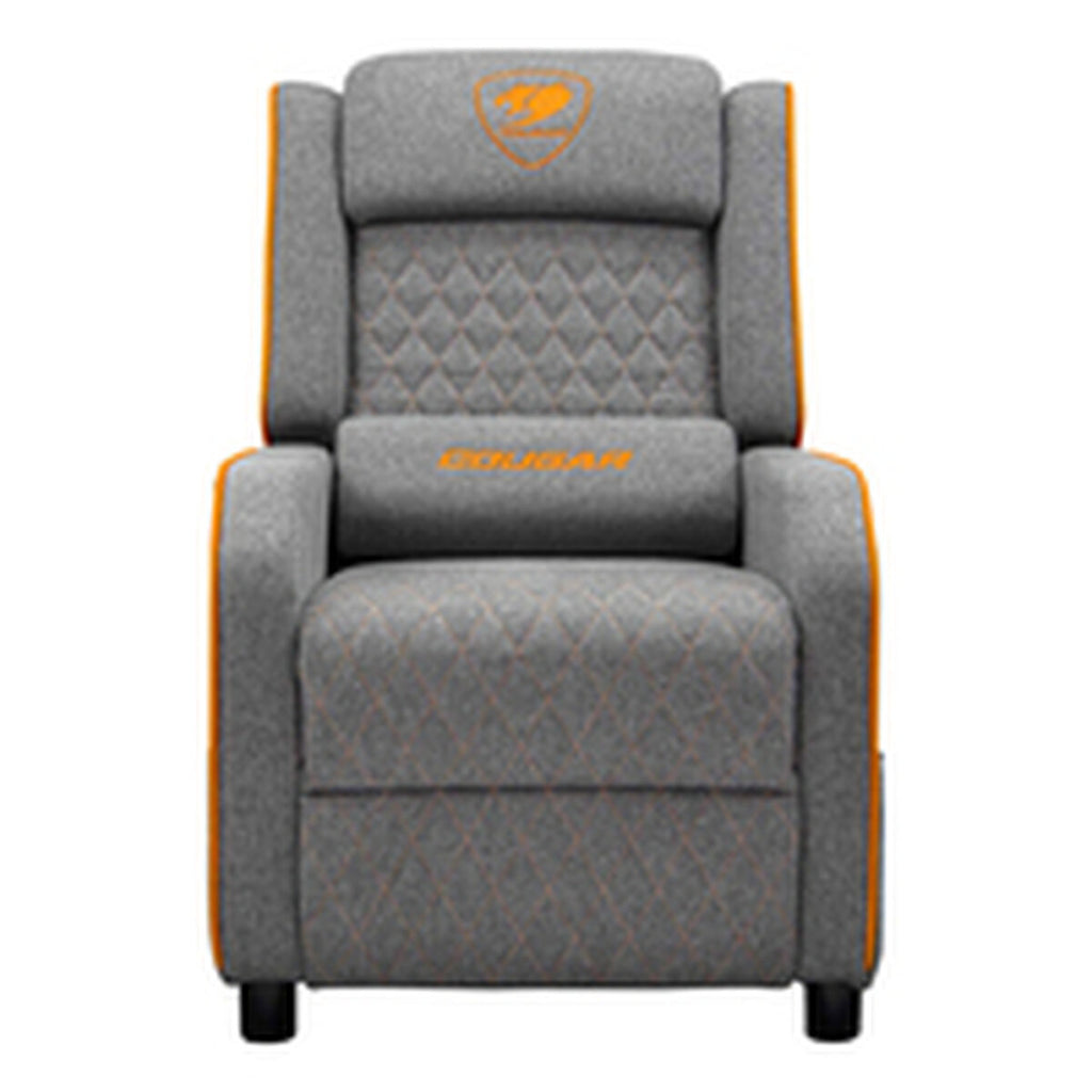Silla gaming reclinable con cojín lumbar, gris