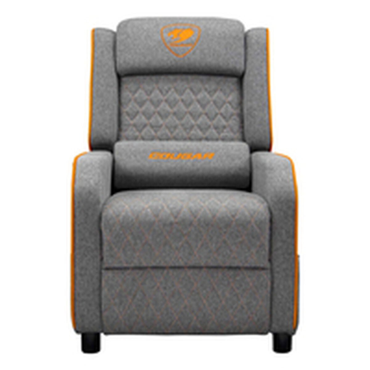 Silla gaming reclinable con cojín lumbar, gris