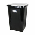 Cubo de basura de plástico blanco y negro, 44 litros