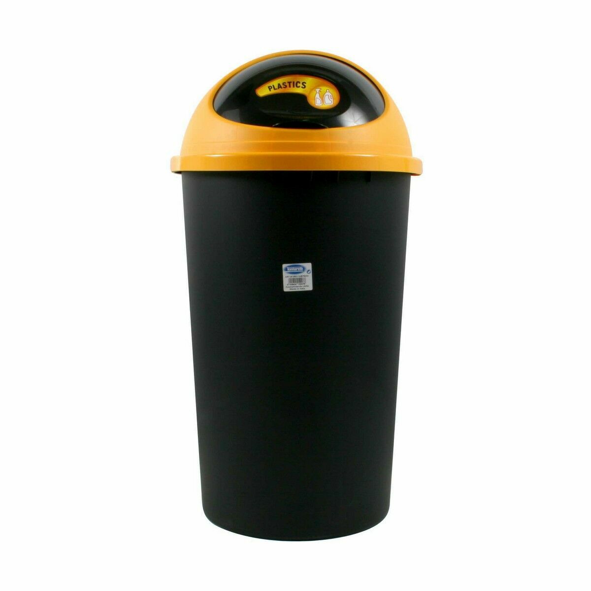 Cubo para basura de 50 L, amarillo y negro
