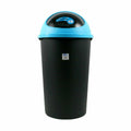 Cubo para basura de 50 L, azul y negro