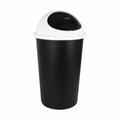 Cubo para basura de 45 L, blanco y negro