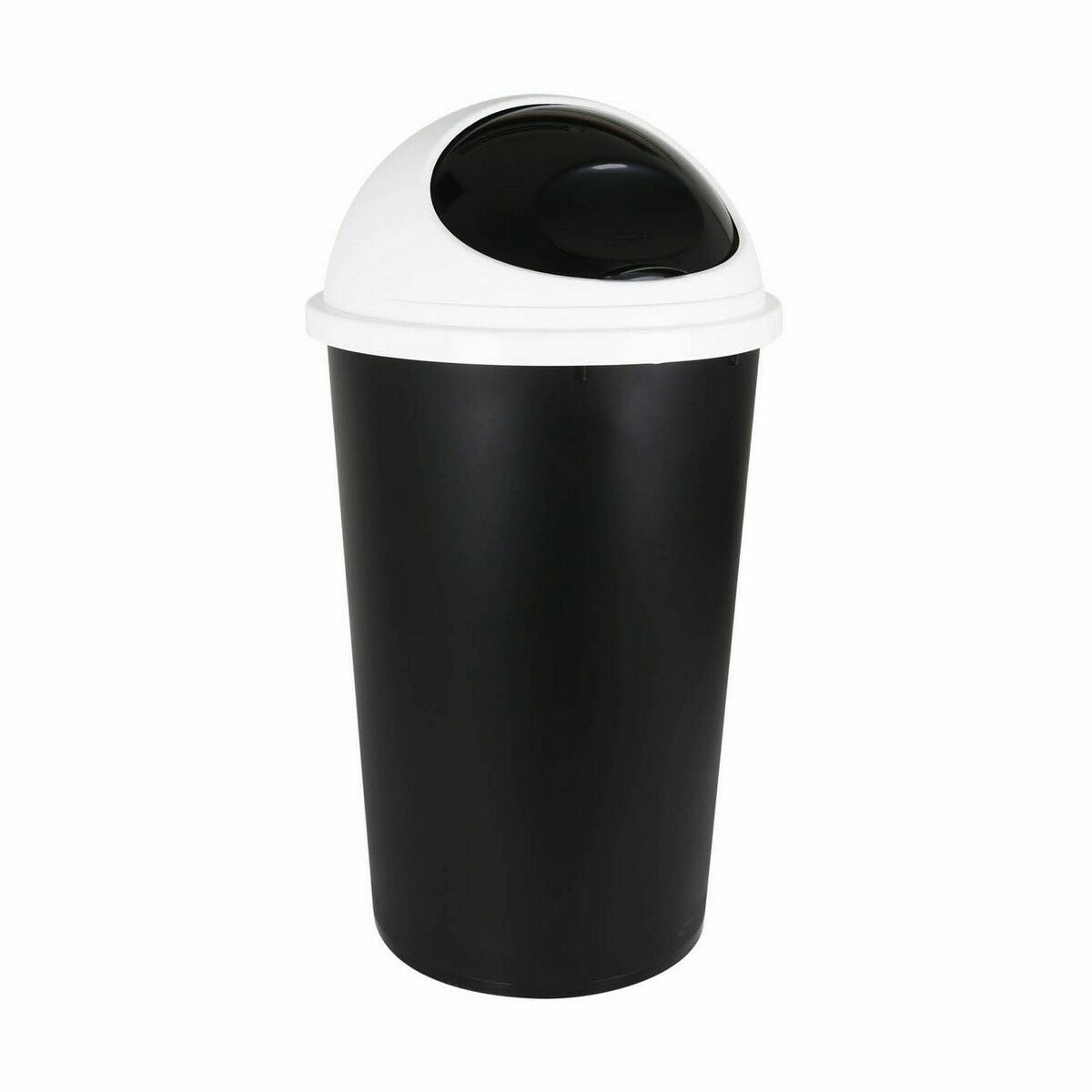 Cubo para basura de 45 L, blanco y negro