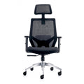 Silla de oficina negra reclinable con ruedas