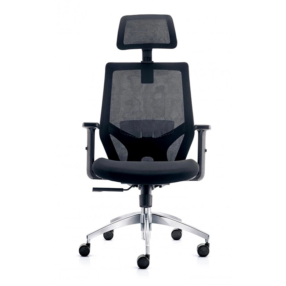 Silla de oficina negra reclinable con ruedas
