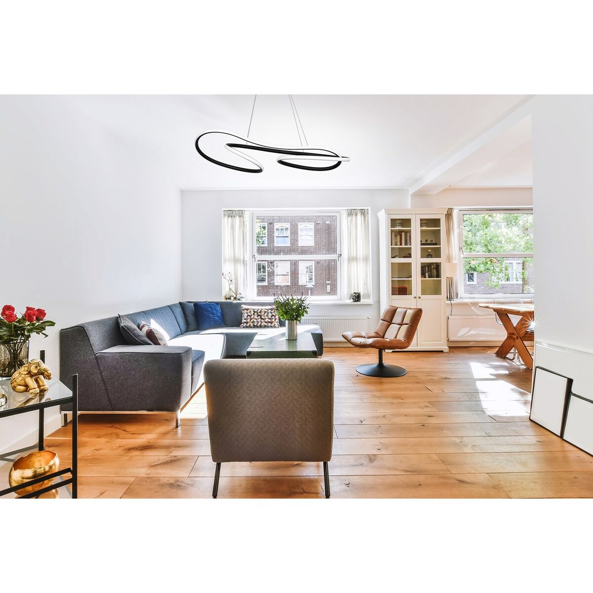 Lámpara de techo LED Activejet, blanco y negro, 64 W, 120 cm — imagen 3