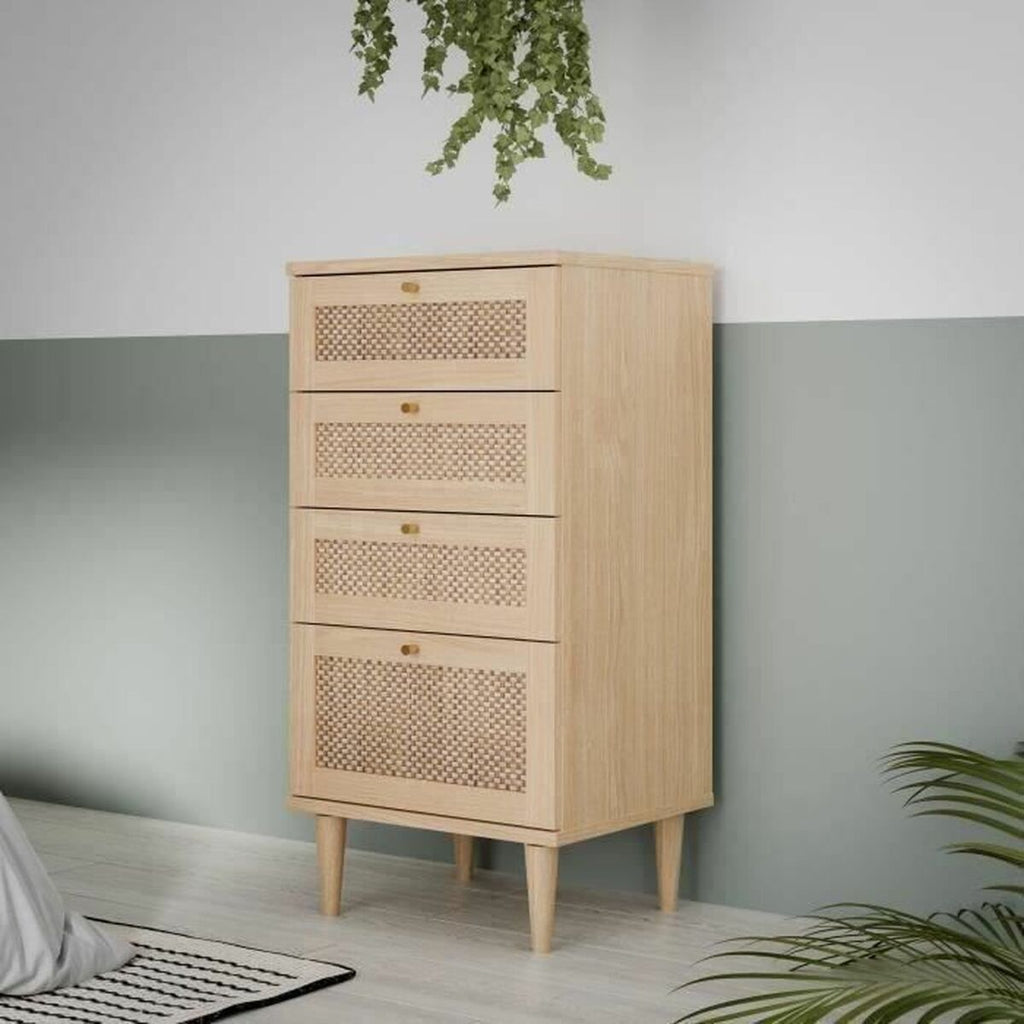 Cómoda de madera beige, 4 cajones, 50,4 x 41,4 x 108,8 cm — imagen 2