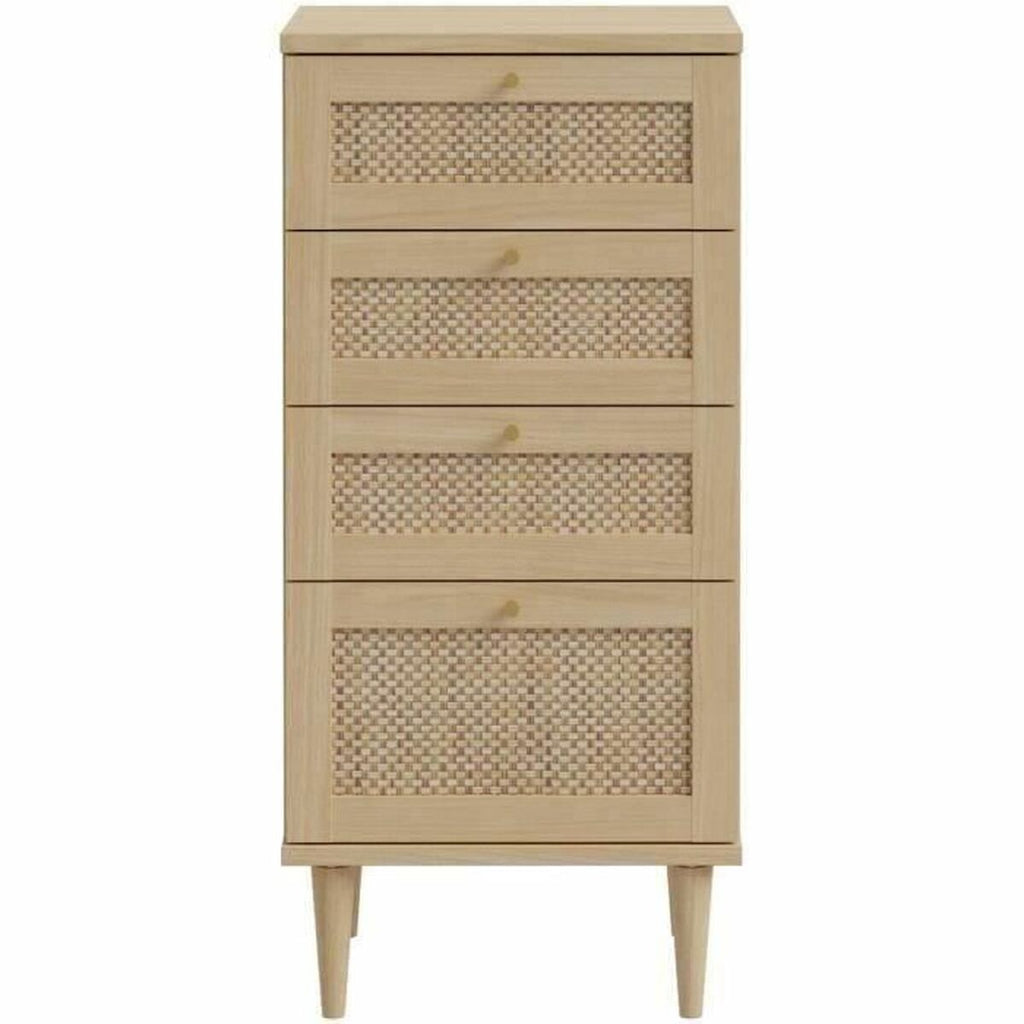 Cómoda de madera beige, 4 cajones, 50,4 x 41,4 x 108,8 cm — imagen 3