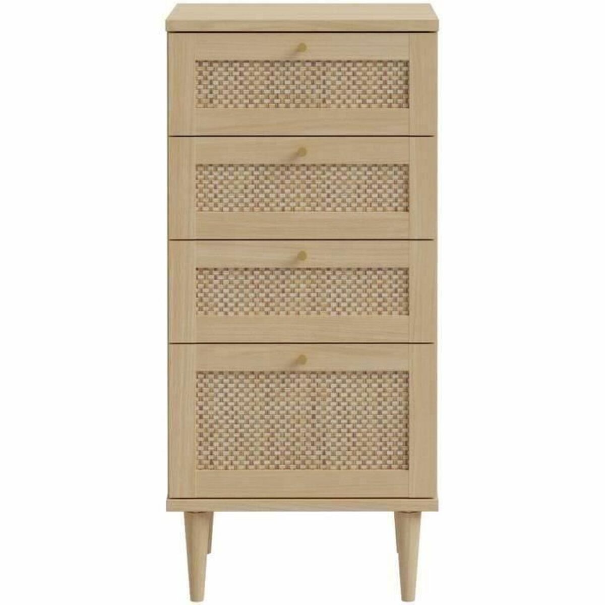 Cómoda de madera beige, 4 cajones, 50,4 x 41,4 x 108,8 cm — imagen 3
