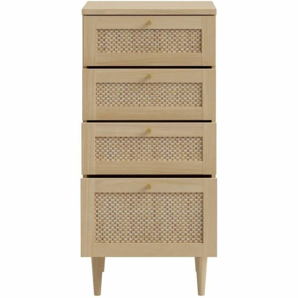 Cómoda de madera beige, 4 cajones, 50,4 x 41,4 x 108,8 cm — imagen 4