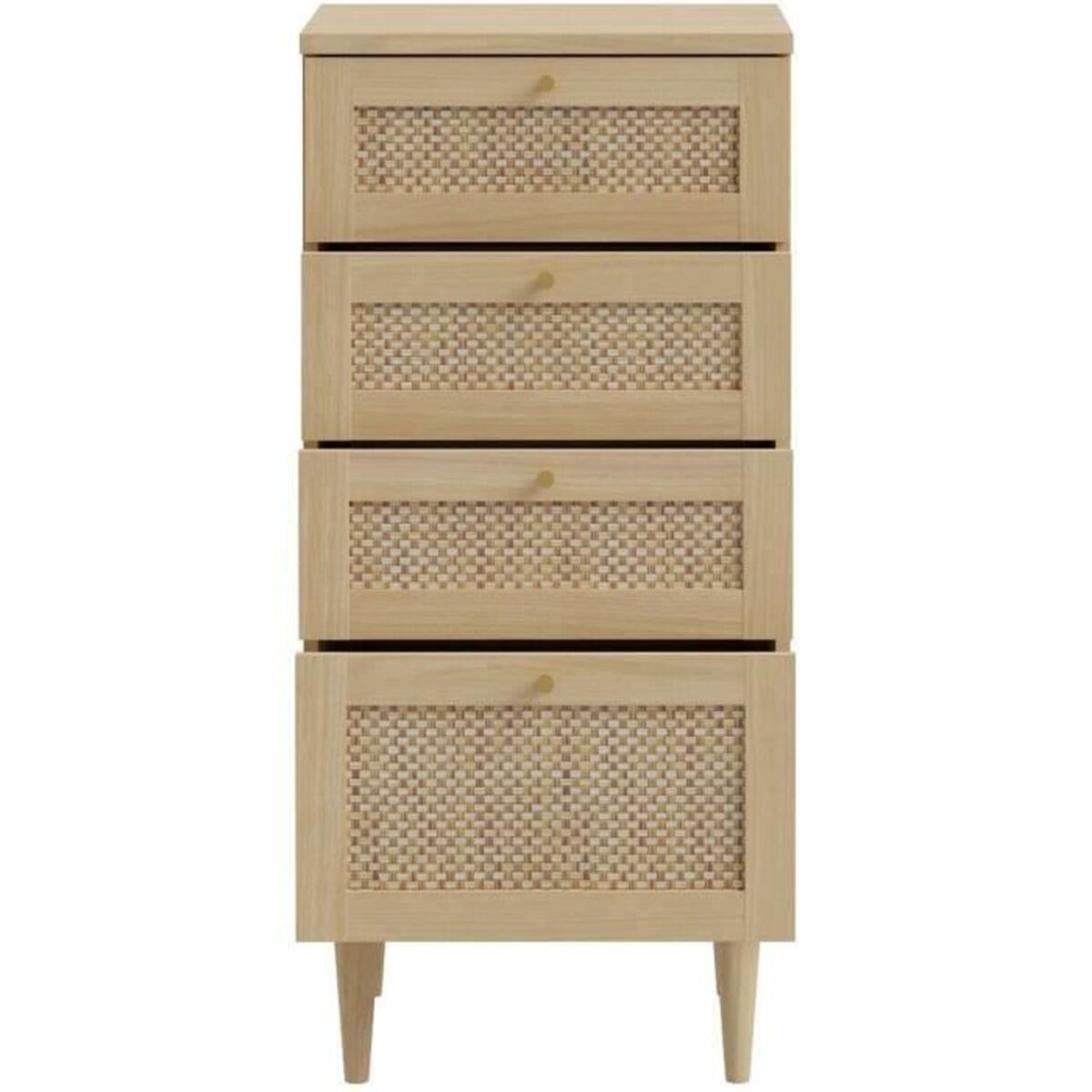 Cómoda de madera beige, 4 cajones, 50,4 x 41,4 x 108,8 cm — imagen 4
