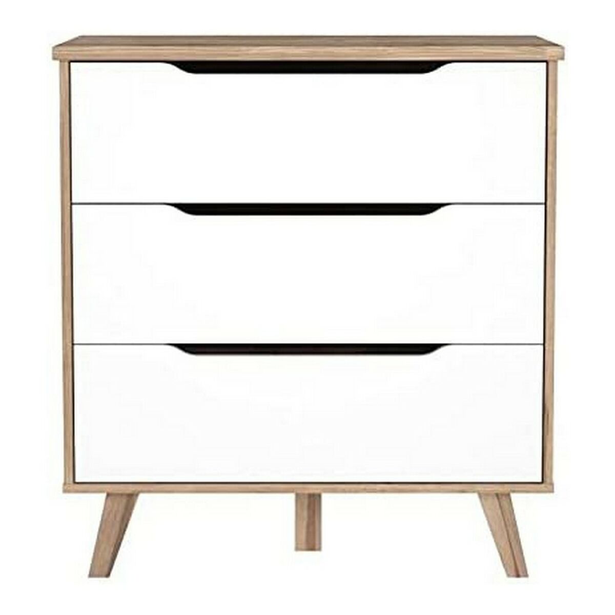 Cajonera de madera con detalles en roble, 3 cajones