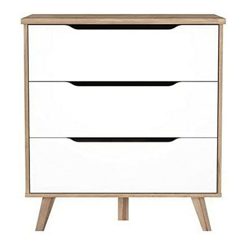 Cajonera de madera con detalles en roble, 3 cajones