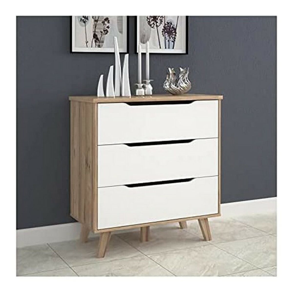 Cajonera de madera con detalles en roble, 3 cajones — imagen 2