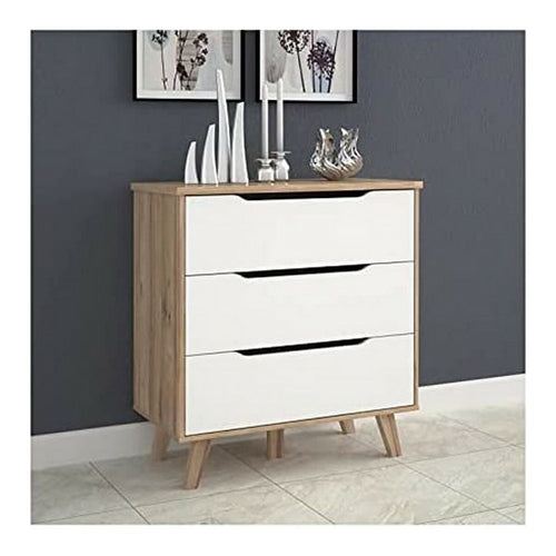 Cajonera de madera con detalles en roble, 3 cajones — imagen 2