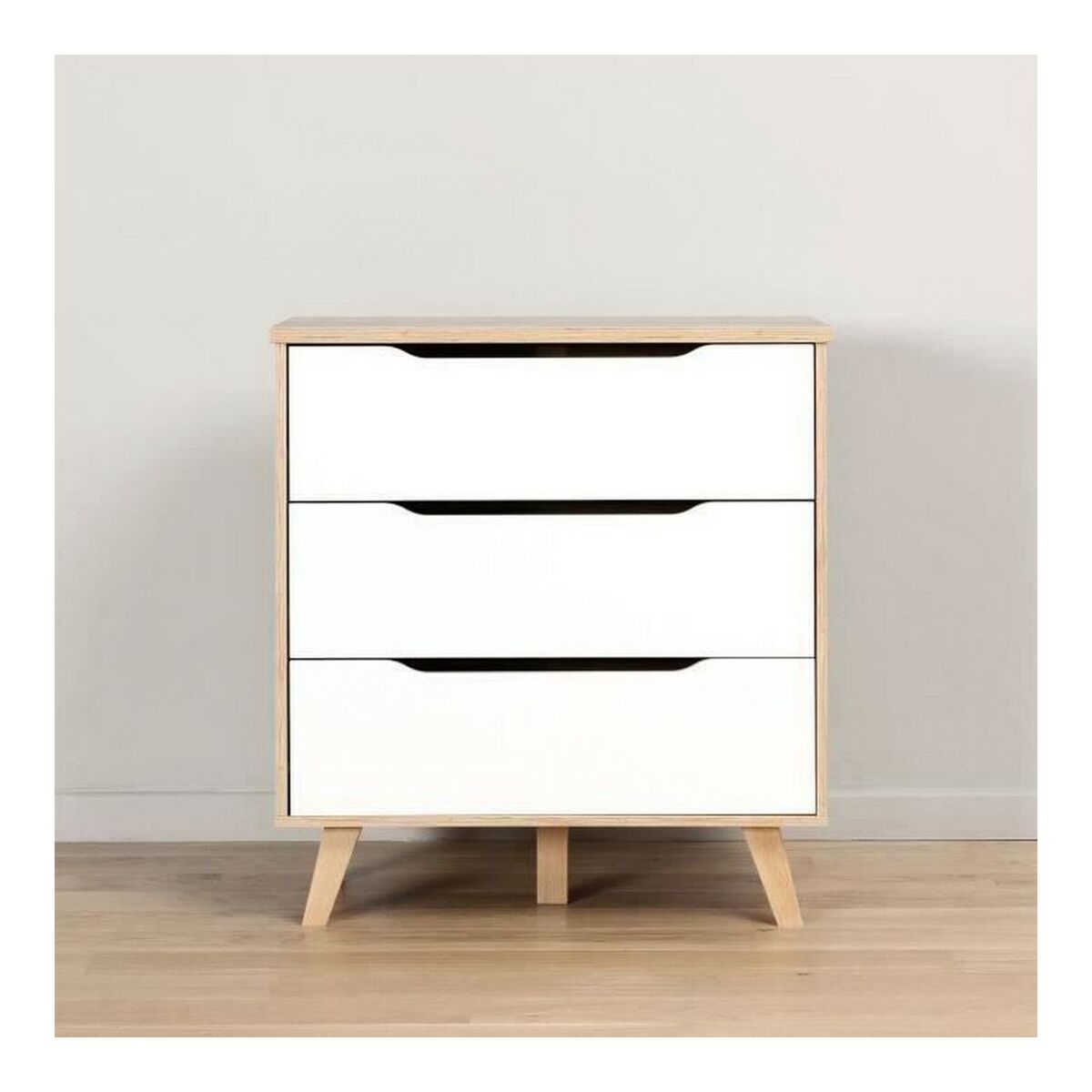 Cajonera de madera con detalles en roble, 3 cajones — imagen 9