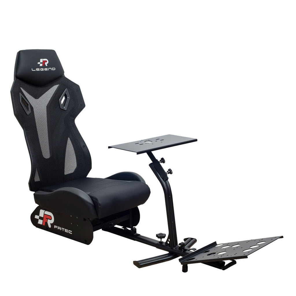 Silla gaming ergonómica de cuero sintético, negra
