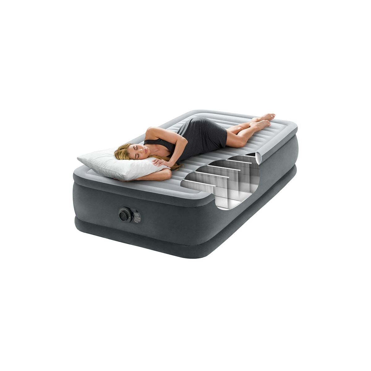 Cama hinchable individual con motor, 99 x 46 x 191 cm — imagen 4