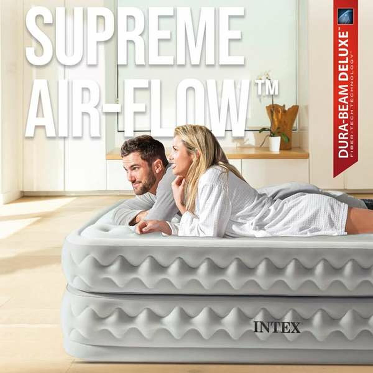 Cama hinchable doble de PVC y poliéster, 152 x 203 cm — imagen 5