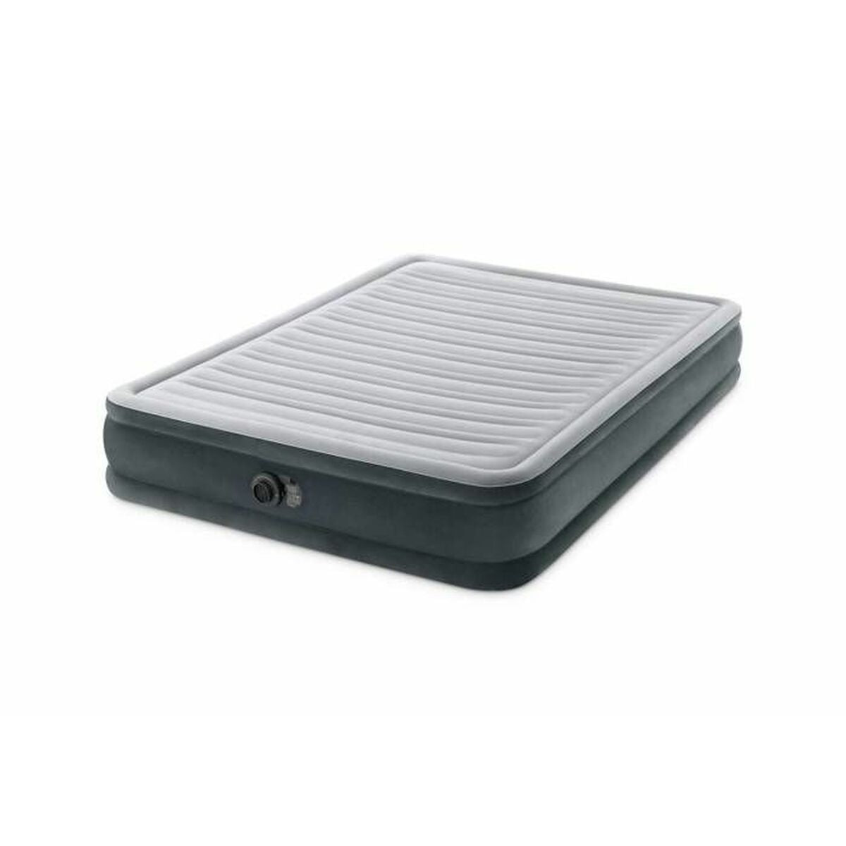 Cama hinchable doble gris, 152 x 33 x 203 cm