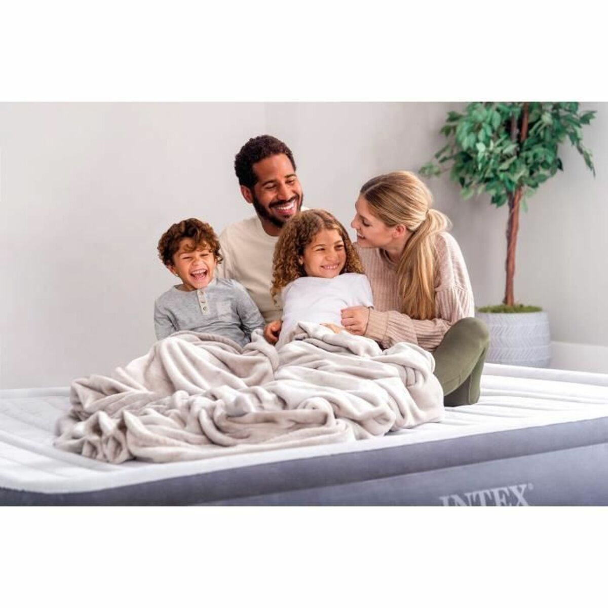 Cama hinchable doble gris, 152 x 33 x 203 cm — imagen 6