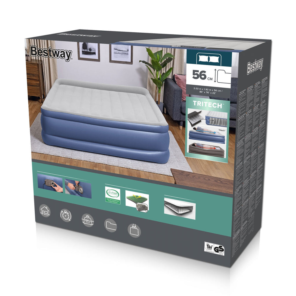 Cama hinchable doble con motor, 203 x 193 x 56 cm — imagen 4