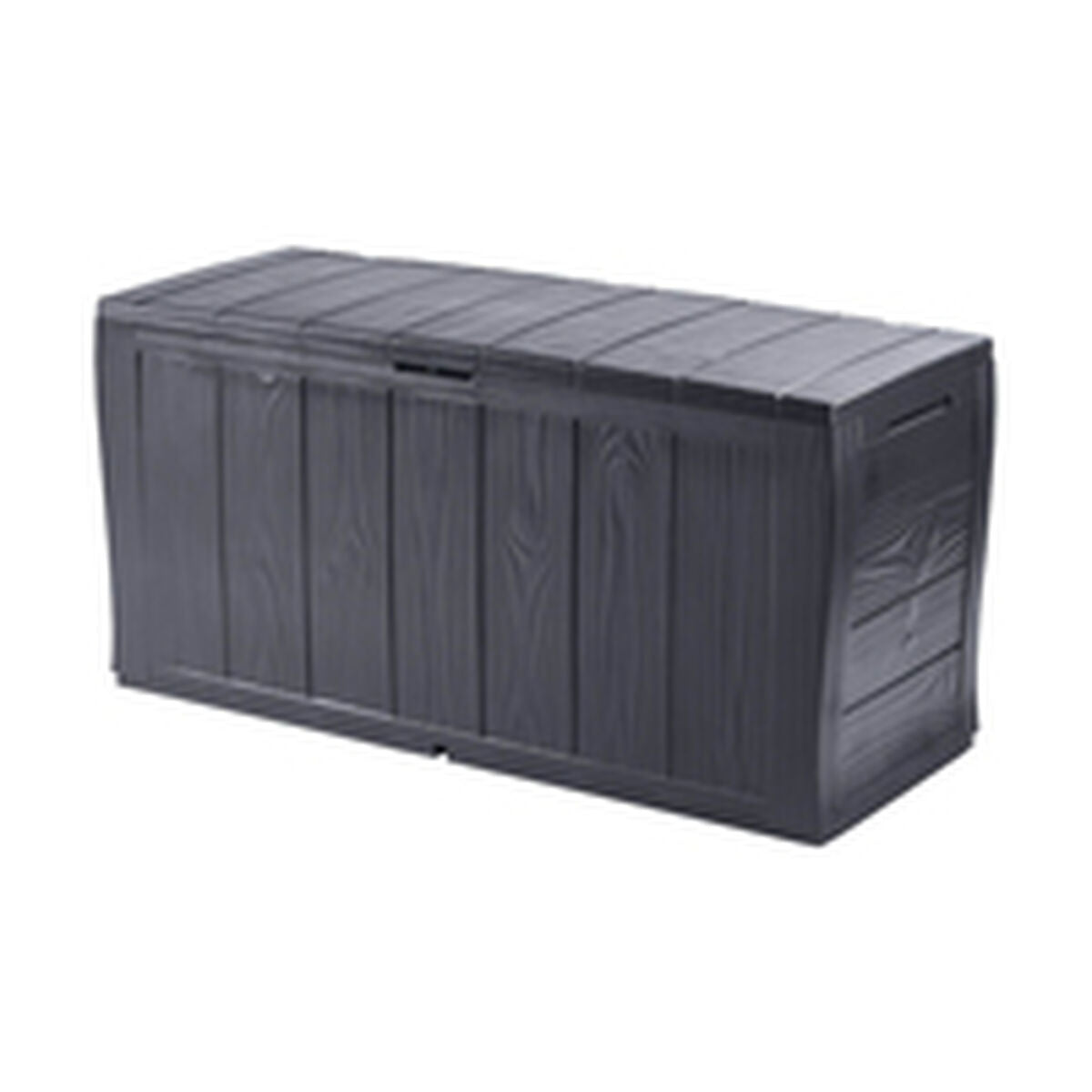 Caja de almacenaje de plástico grafito, 270 L, con tapa — imagen 4