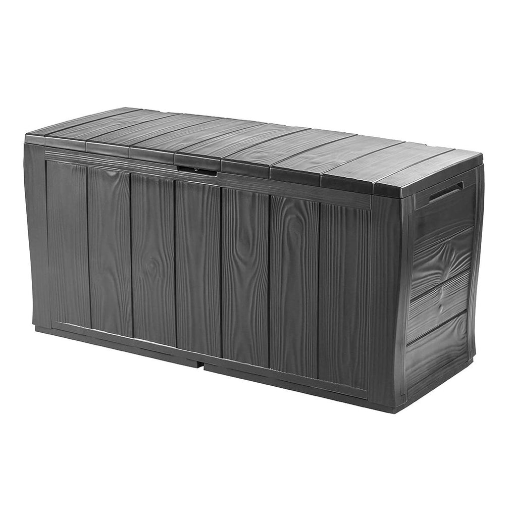 Caja de almacenaje de plástico grafito, 270 L, con tapa — imagen 7